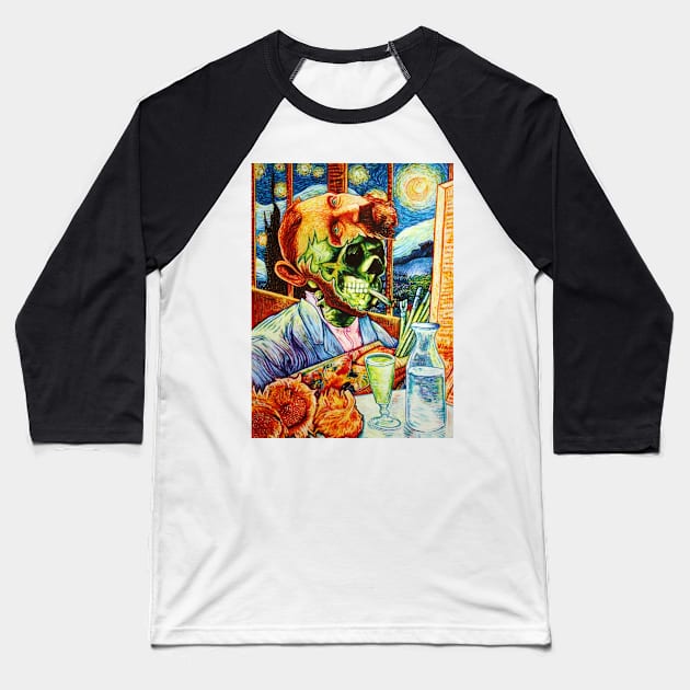 Vincent Van Gogh Inside the Mind Baseball T-Shirt by JustianMCink